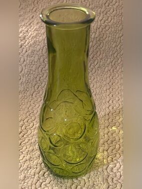 Vintage: Mid-Century DPS Circles Vase, Green Glass